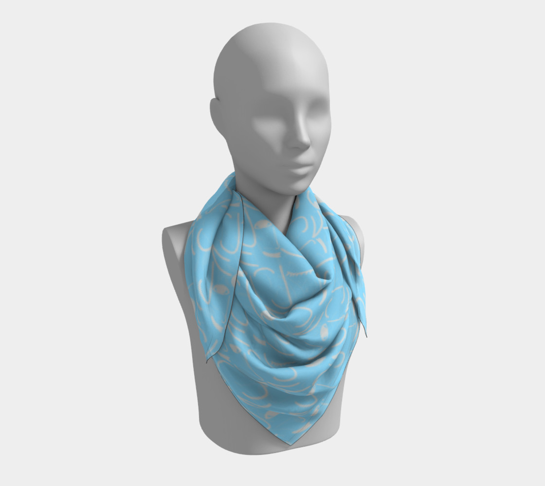Blue Doodle Art Smiling Side Faces preview #3