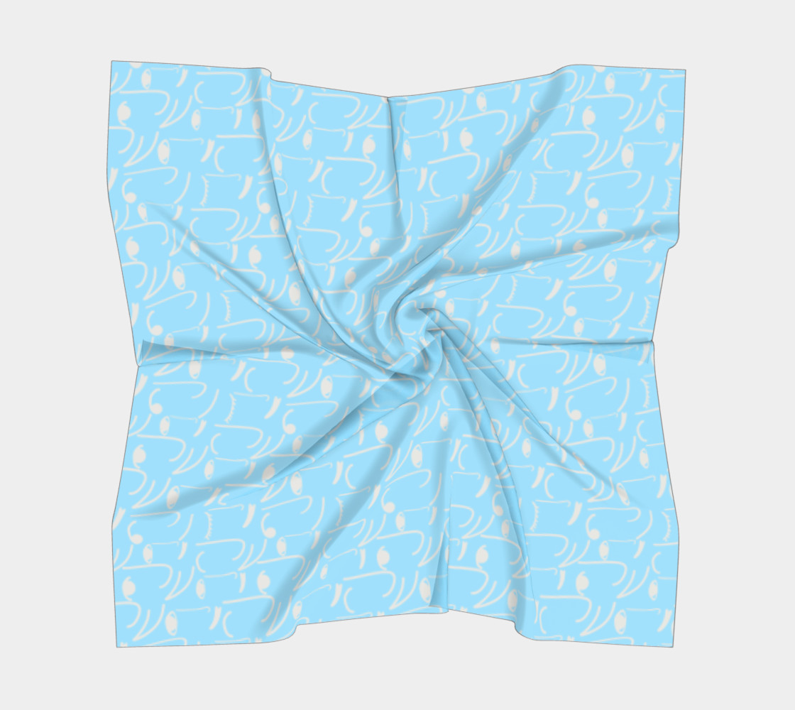 Blue Doodle Art Smiling Side Faces preview #5