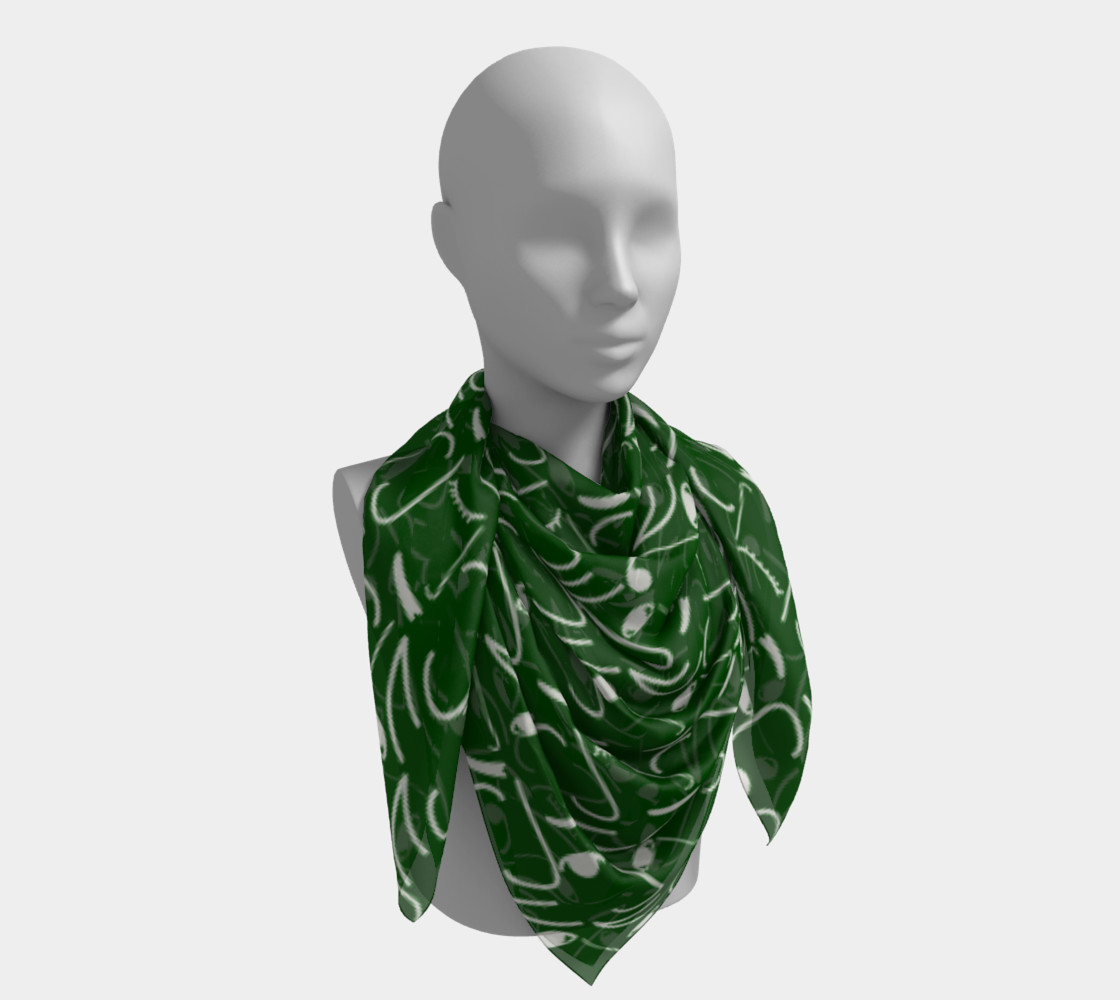 Green Doodle Art Smiling Side Faces preview #4
