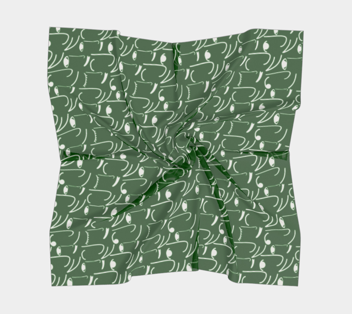Green Doodle Art Smiling Side Faces preview #5
