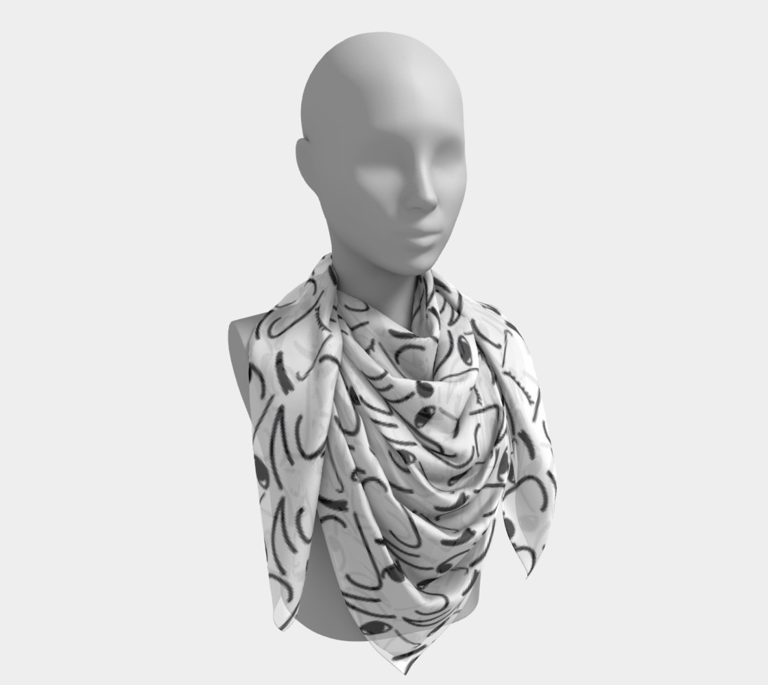 Black & White Doodle Art Smiling Side Faces preview #4