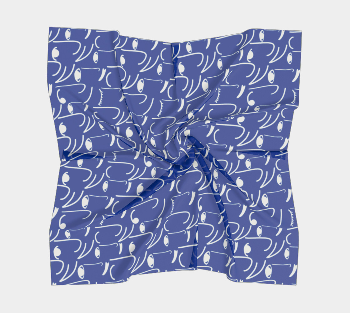 Blue Doodle Art Smiling Side Faces preview #5