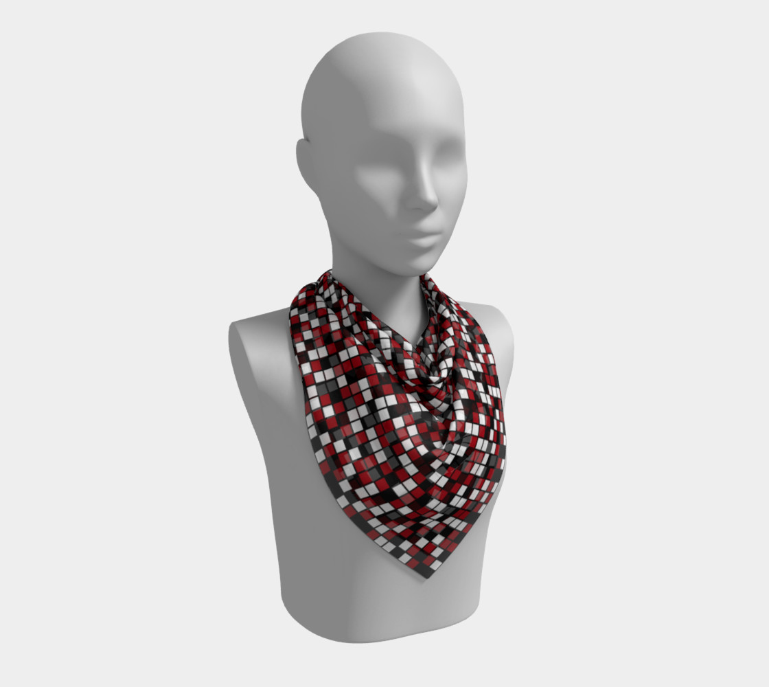 Dark Red, Black, and White Random Mosaic Squares preview #2