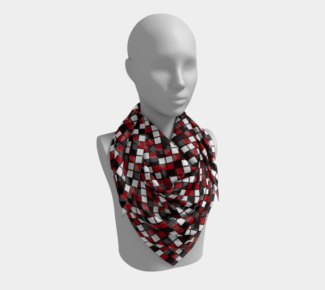 Dark Red, Black, and White Random Mosaic Squares preview #3