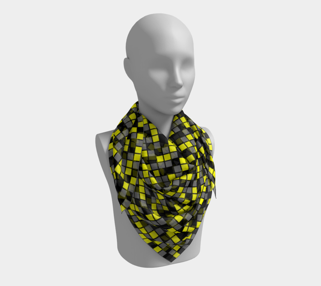 Yellow, Black, and Medium Grey Random Mosaic Squares preview #3