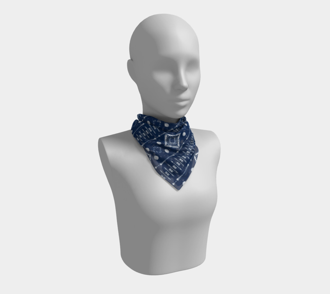 Faux Shibori Ladder in Navy Blue and White preview #1