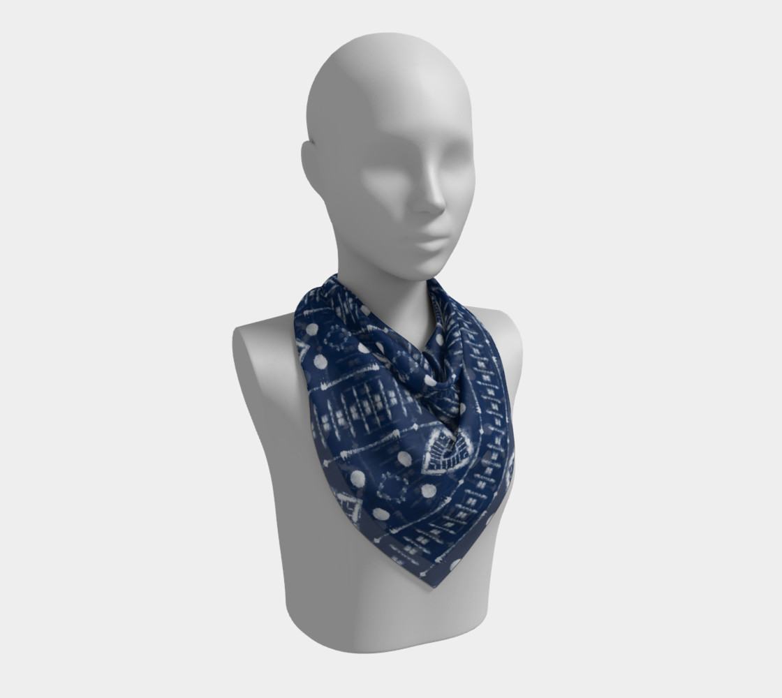 Faux Shibori Ladder in Navy Blue and White preview #2