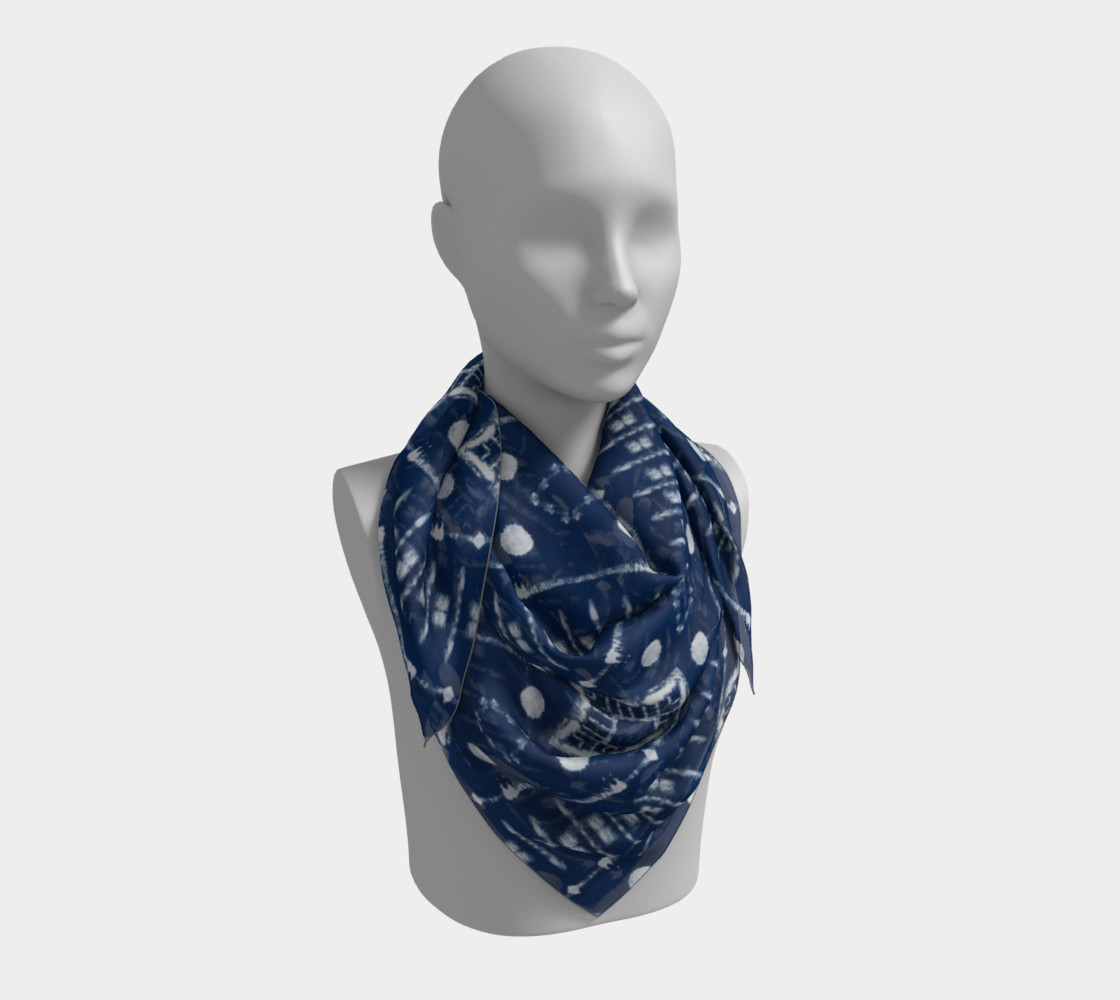 Faux Shibori Ladder in Navy Blue and White preview #3