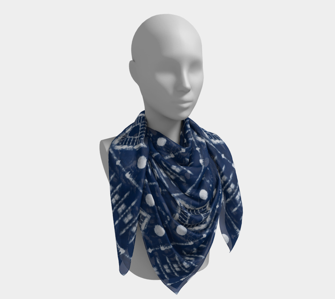 Faux Shibori Ladder in Navy Blue and White preview #4
