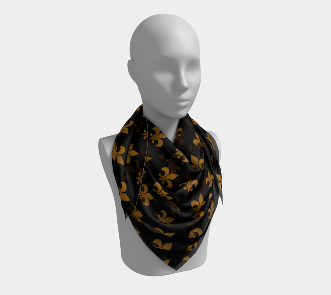 Aperçu de Matte Antique Gold Fleur de Lis on Black #3