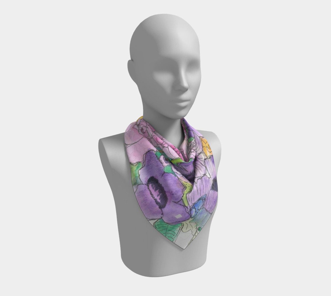 Aperçu de Peony & Poppy Square Scarf #2