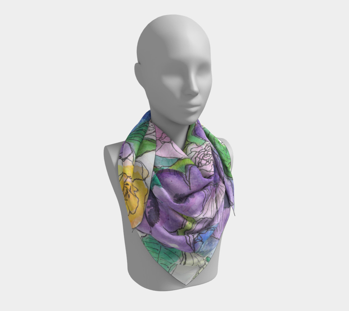 Aperçu de Peony & Poppy Square Scarf #3