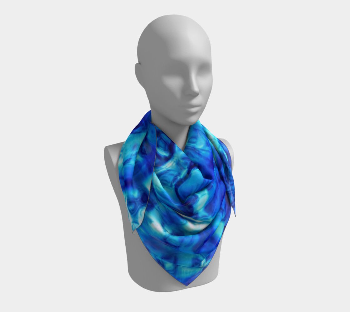 Aperçu de Glistening Blue Water Texture Big Square scarf #3