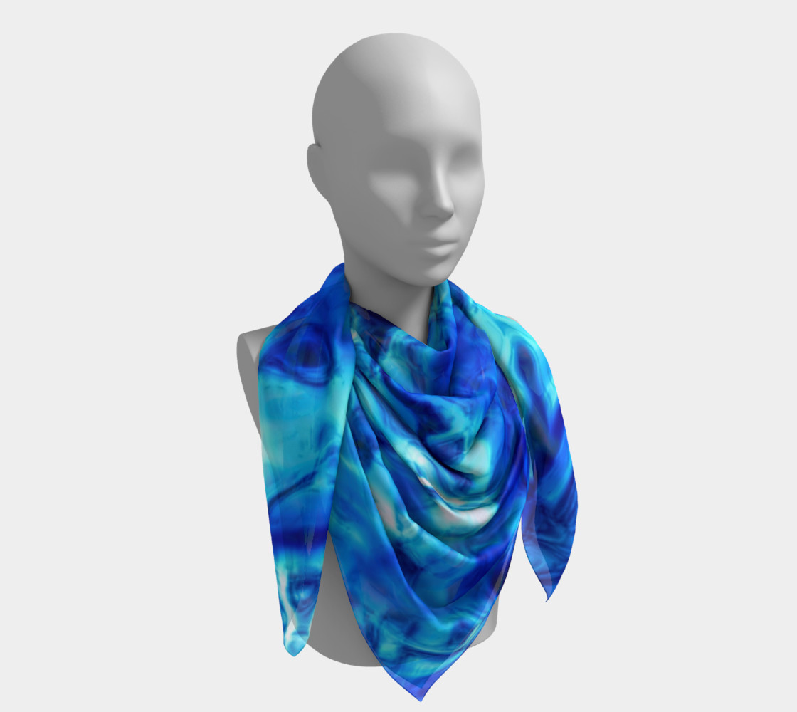Aperçu de Glistening Blue Water Texture Big Square scarf #4