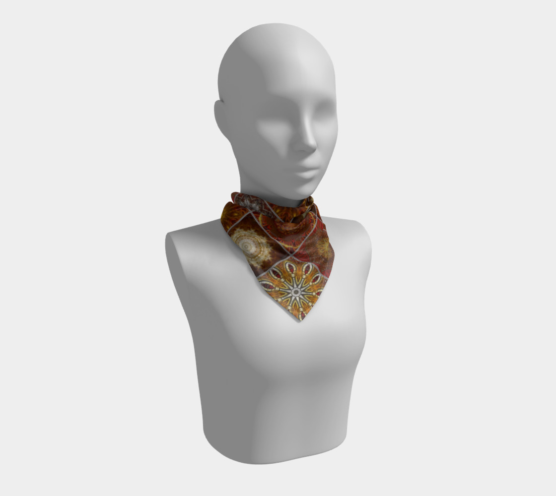 Aperçu de Golden Thai Crazy Quilt Big Square Scarf #1