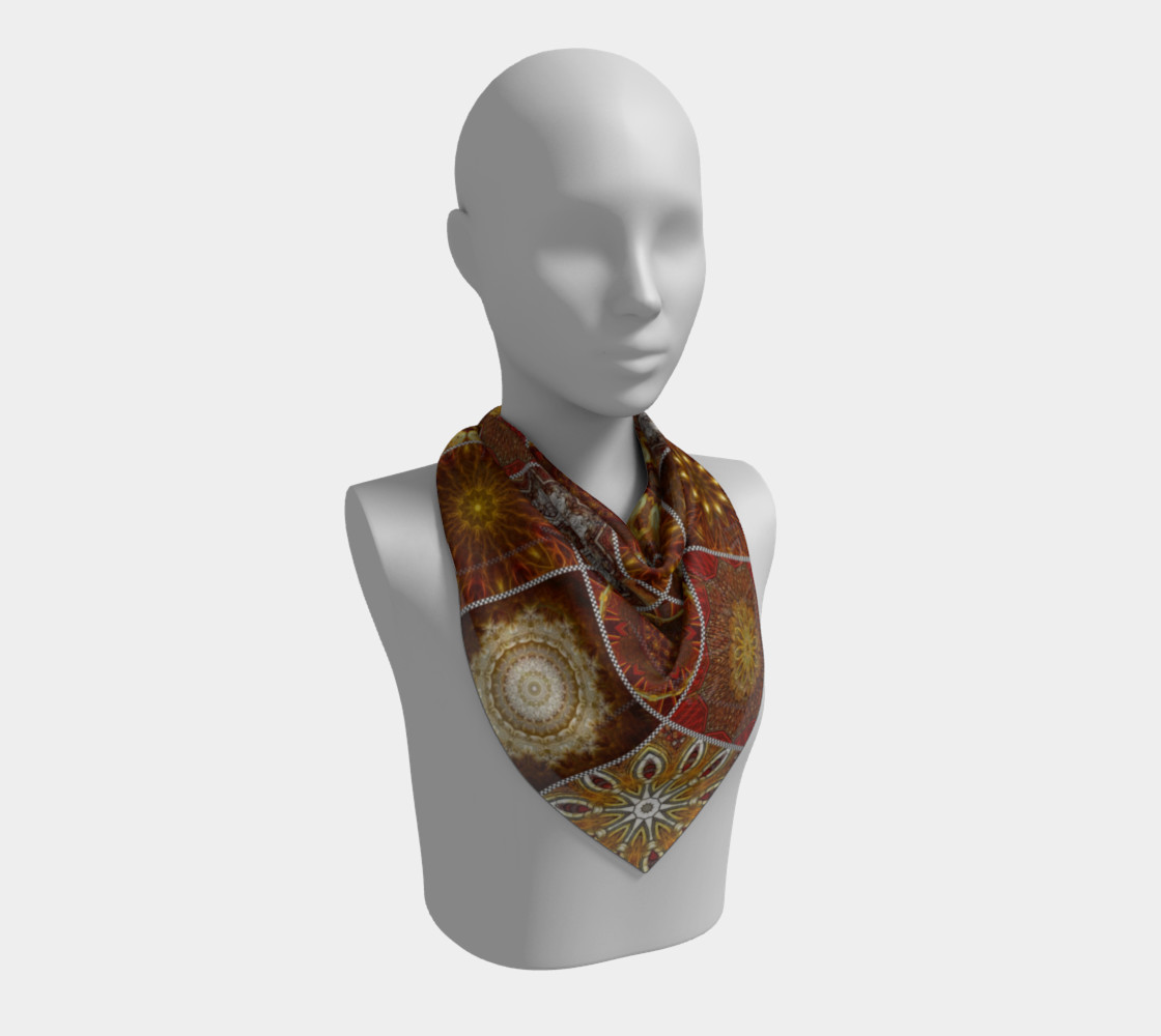 Aperçu de Golden Thai Crazy Quilt Big Square Scarf #2