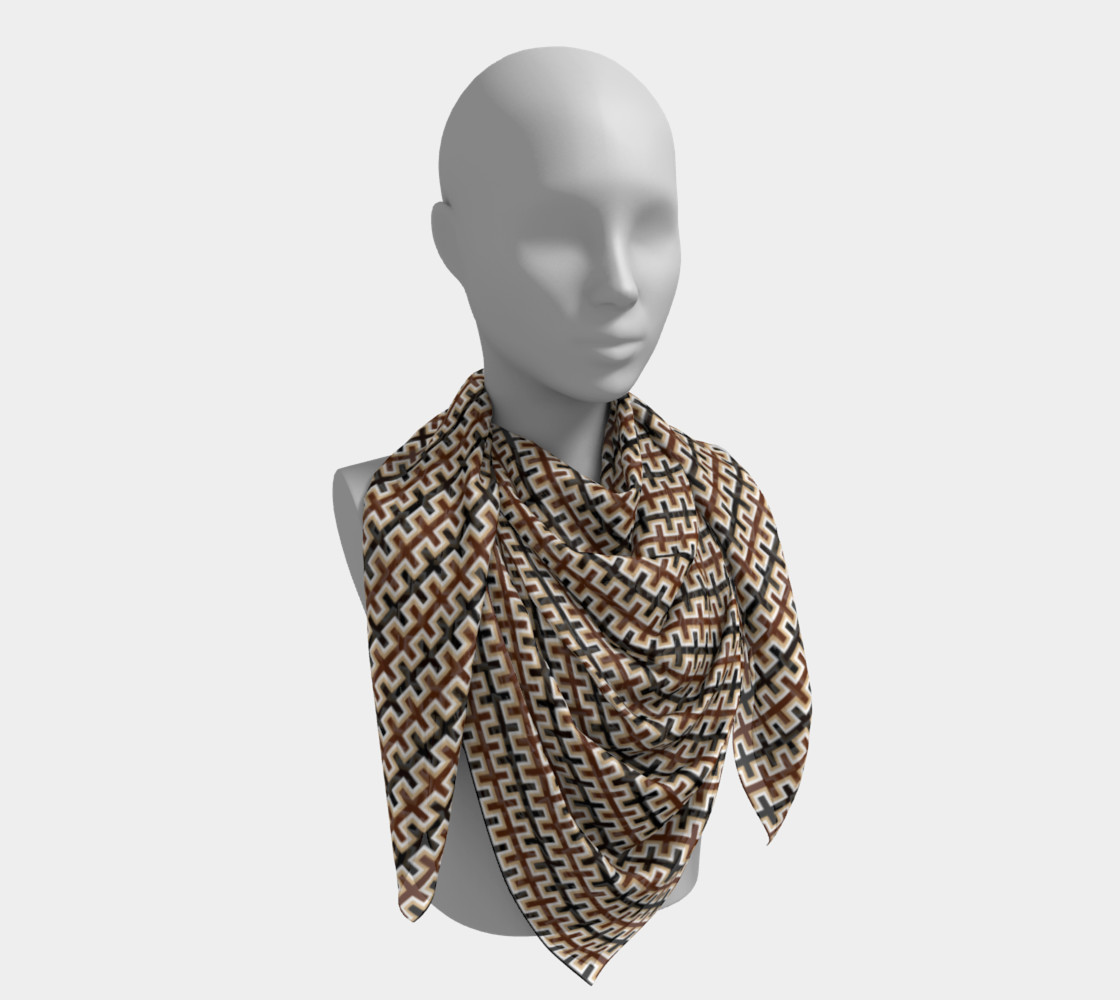 Aperçu de Black, Brown, Camel Brown, and White Southwest Blanket #4