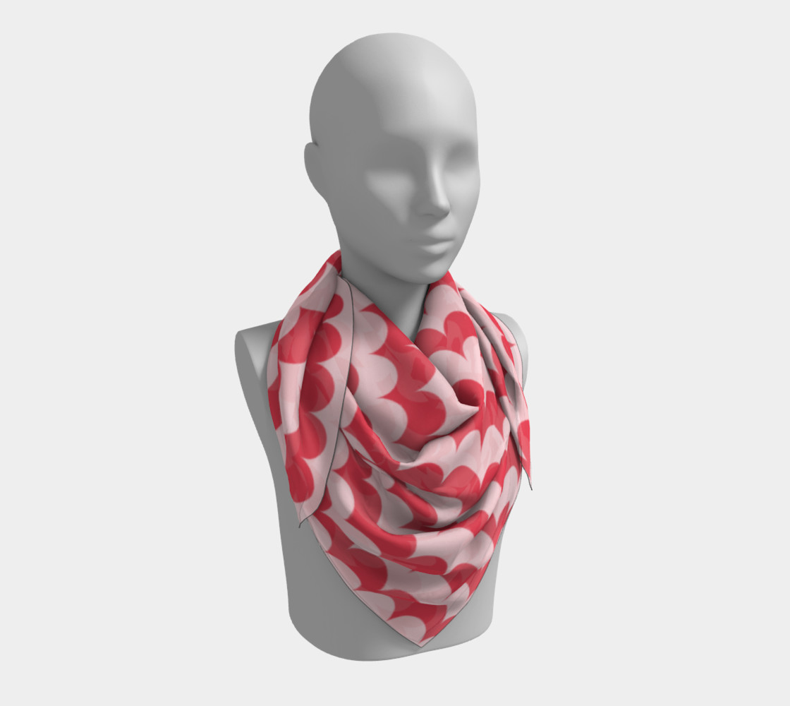Aperçu 3D de Pink Scallop Print Square Scarf