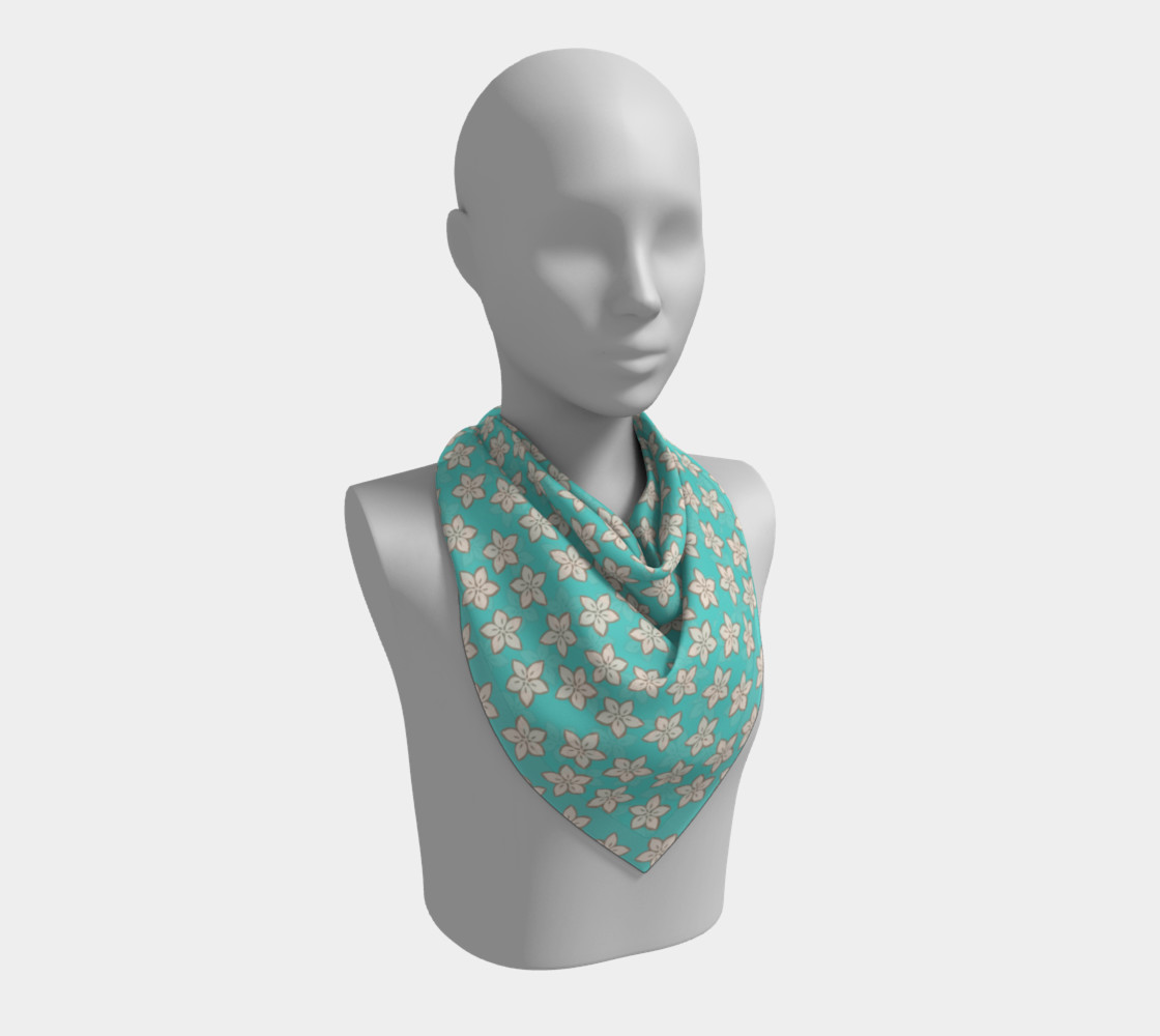 Cream and Turquoise Floral Print preview #2