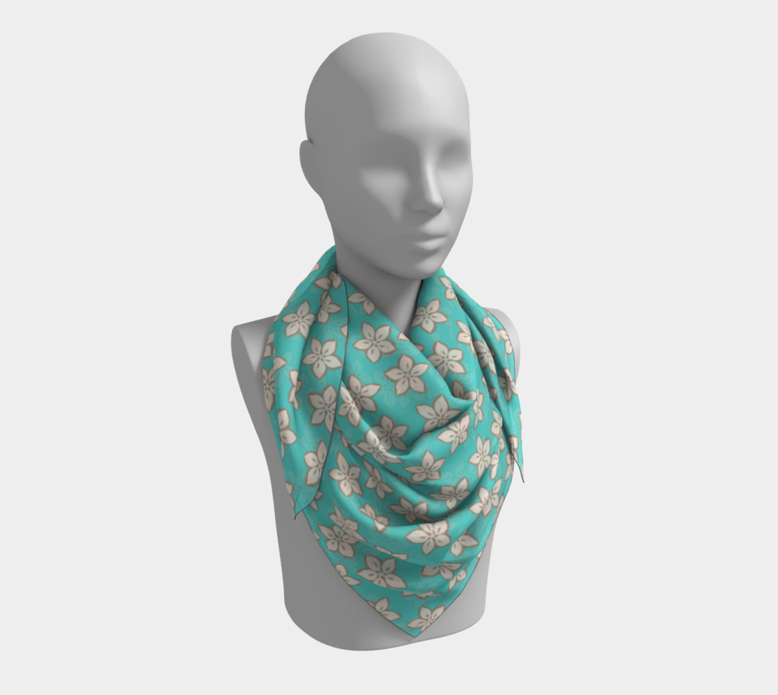 Cream and Turquoise Floral Print preview #3