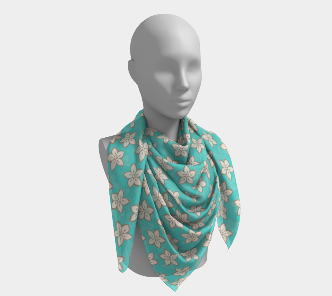 Cream and Turquoise Floral Print preview #4