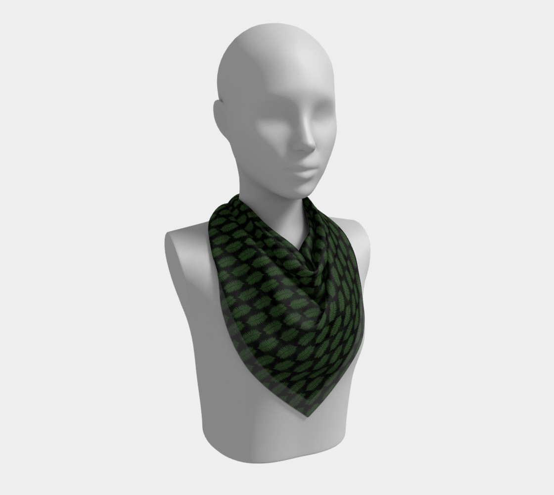 Green Fern Leaves on Black preview #2