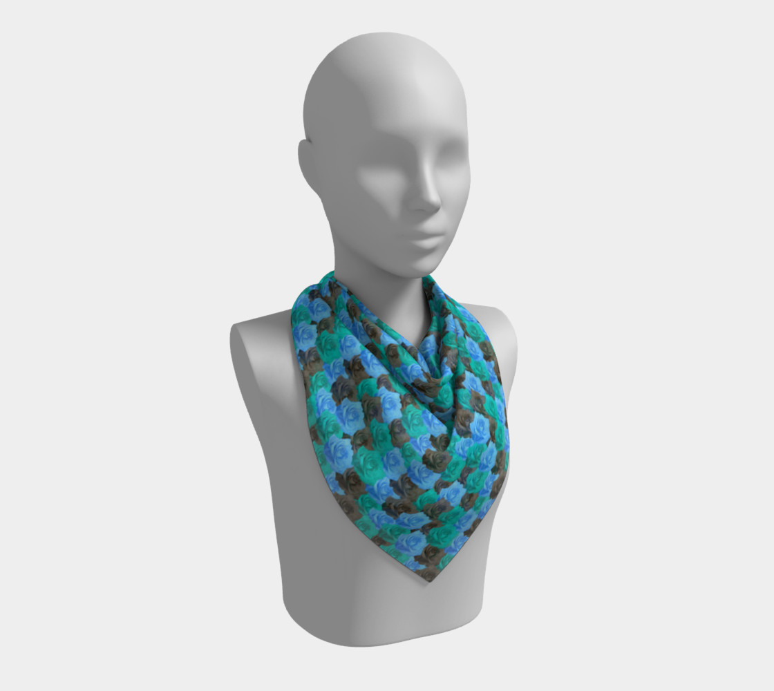 Aperçu de Blue Roses Square Scarf #2