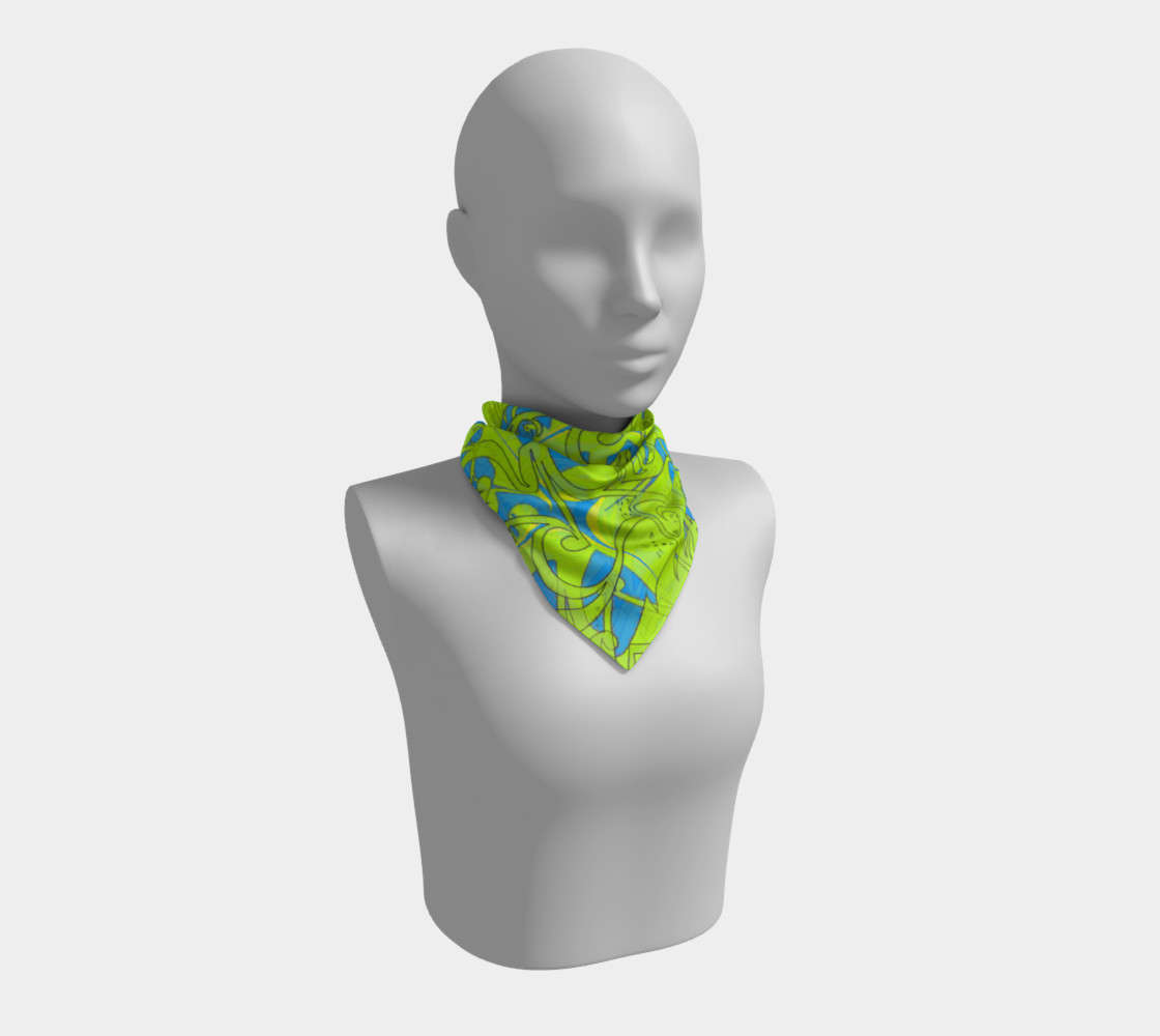 chi chi cat scarf lime/ sky blue thumbnail #2