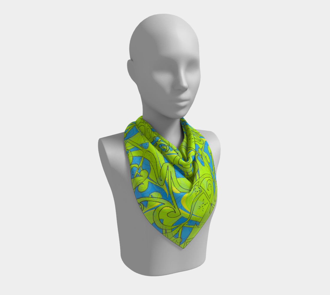 chi chi cat scarf lime/ sky blue preview #2