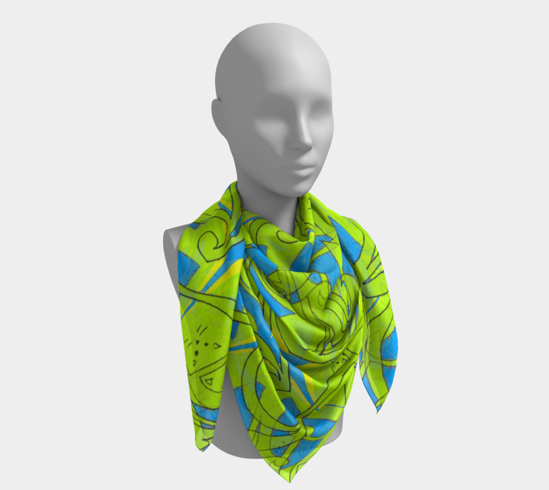chi chi cat scarf lime/ sky blue preview #4