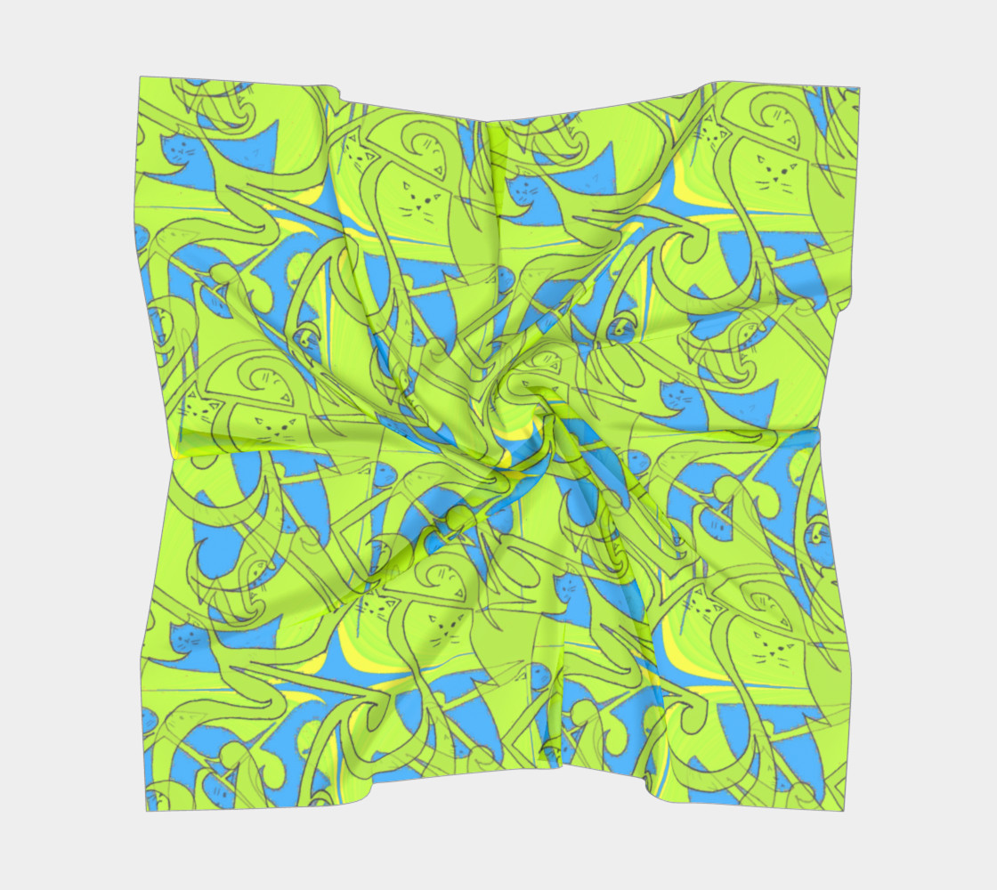chi chi cat scarf lime/ sky blue preview #5