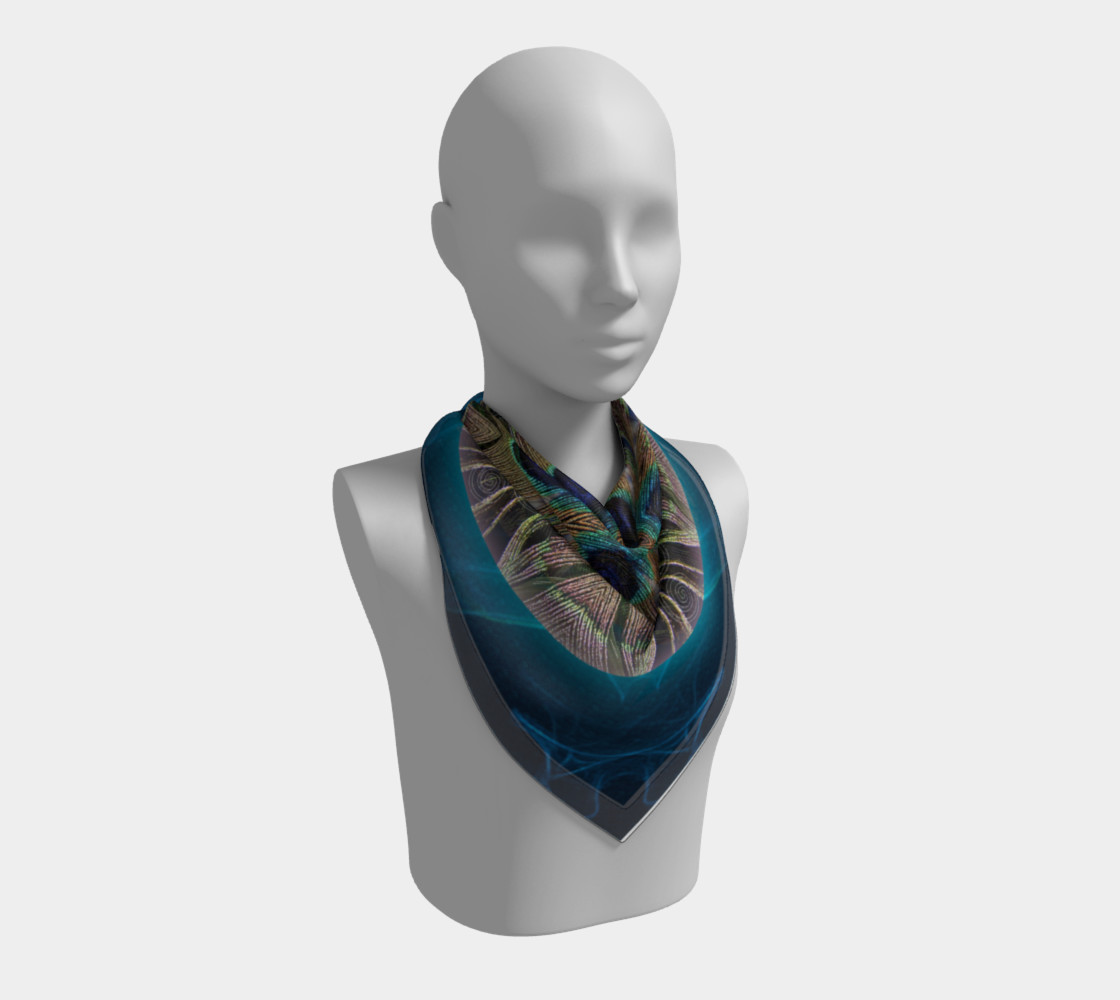 Peacock Power Silk Scarf preview #2