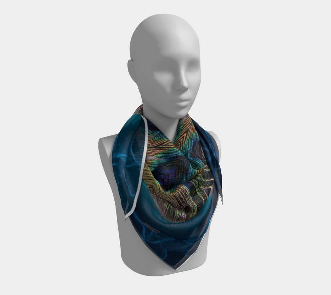 Peacock Power Silk Scarf preview #3