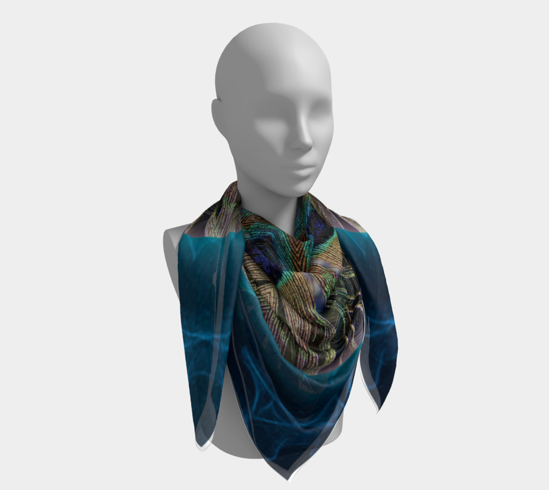 Peacock Power Silk Scarf preview #4