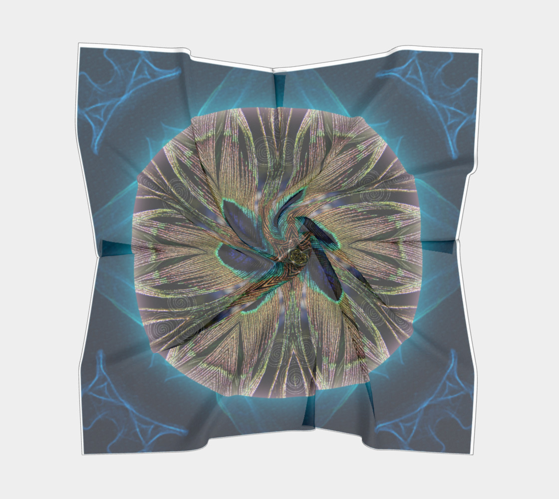 Peacock Power Silk Scarf preview #5