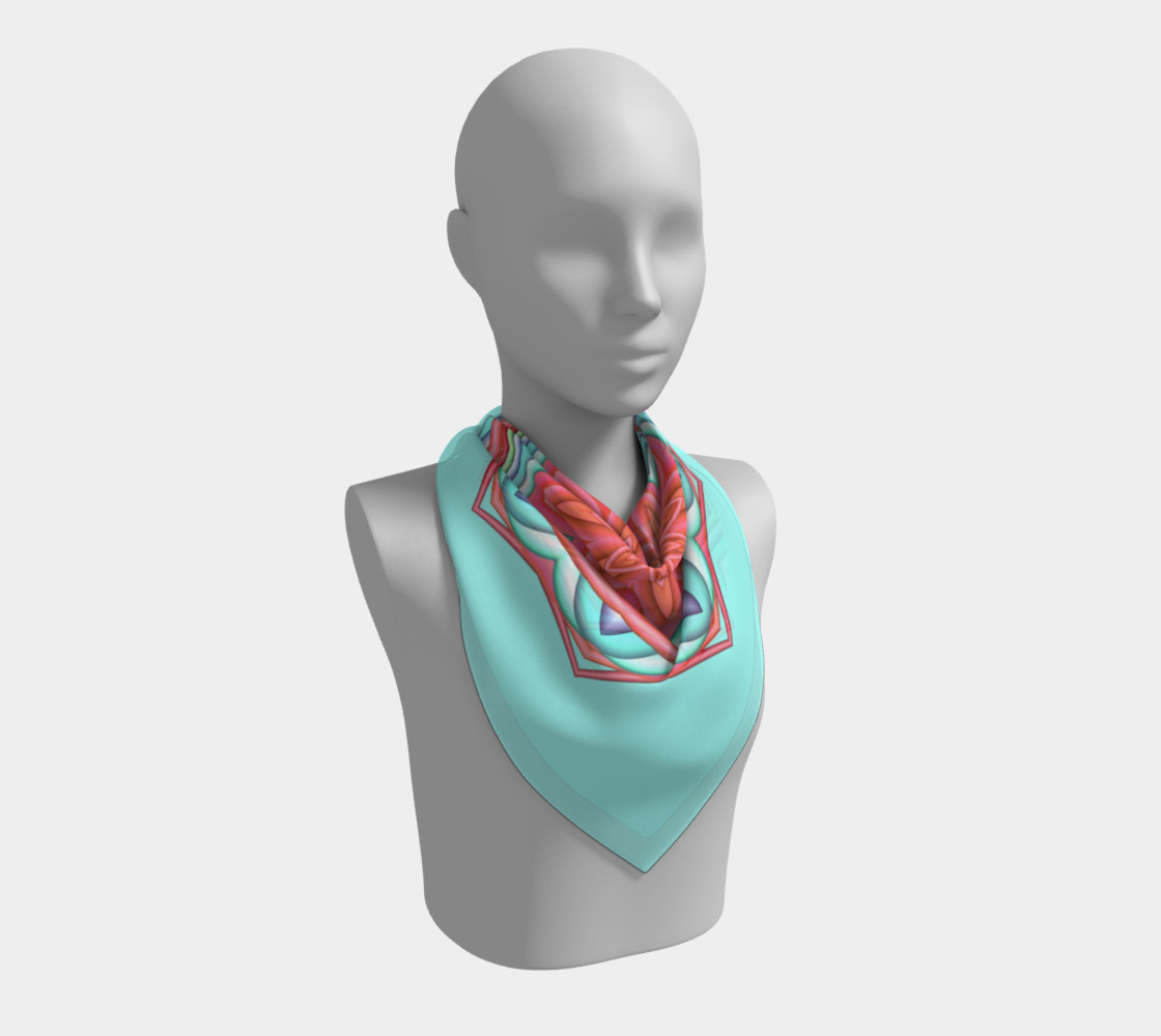 Colorful Geometric Flower Medallion Big Scarf preview #2