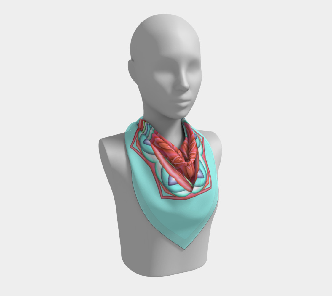 Colorful Geometric Flower Medallion Square Scarf preview #2