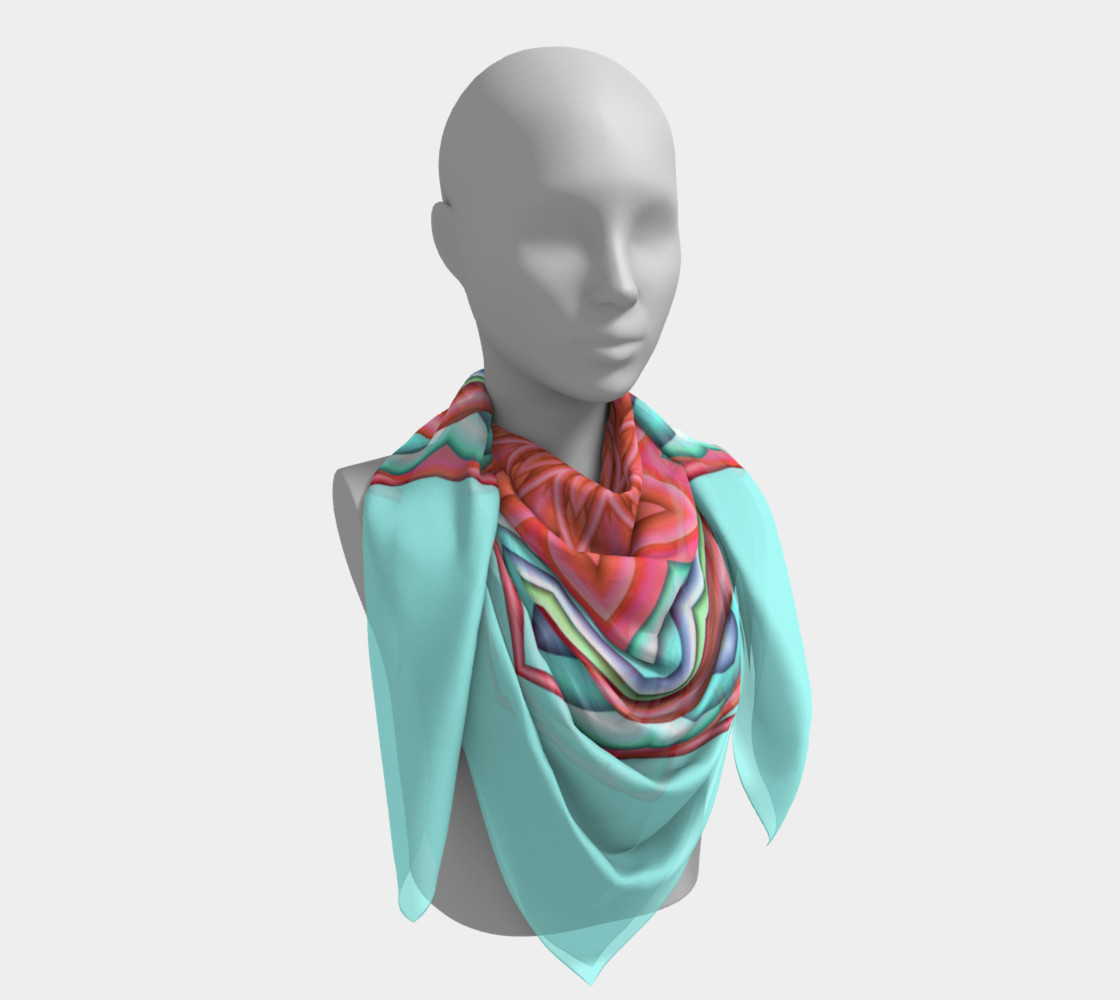 Colorful Geometric Flower Medallion Square Scarf preview #4