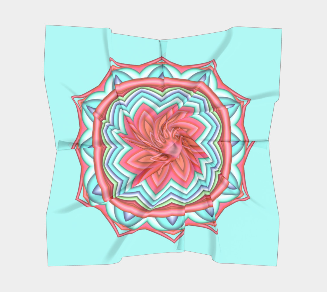 Colorful Geometric Flower Medallion Square Scarf preview #5