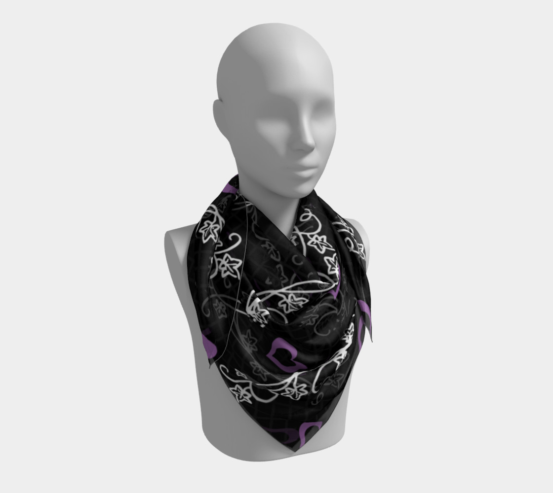 Fishnet Heart Vines Gothic Damask Scarf preview #3