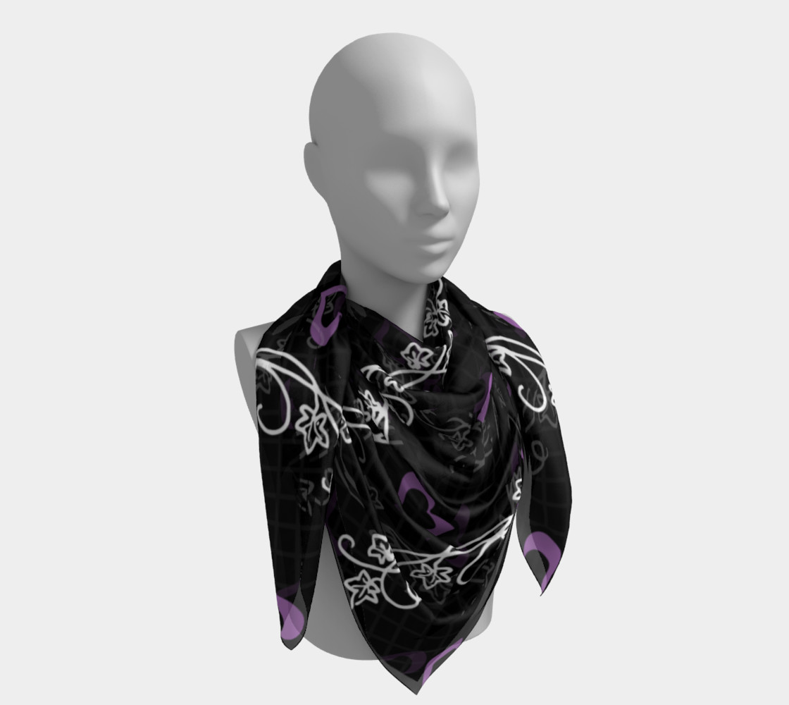 Fishnet Heart Vines Gothic Damask Scarf preview #4
