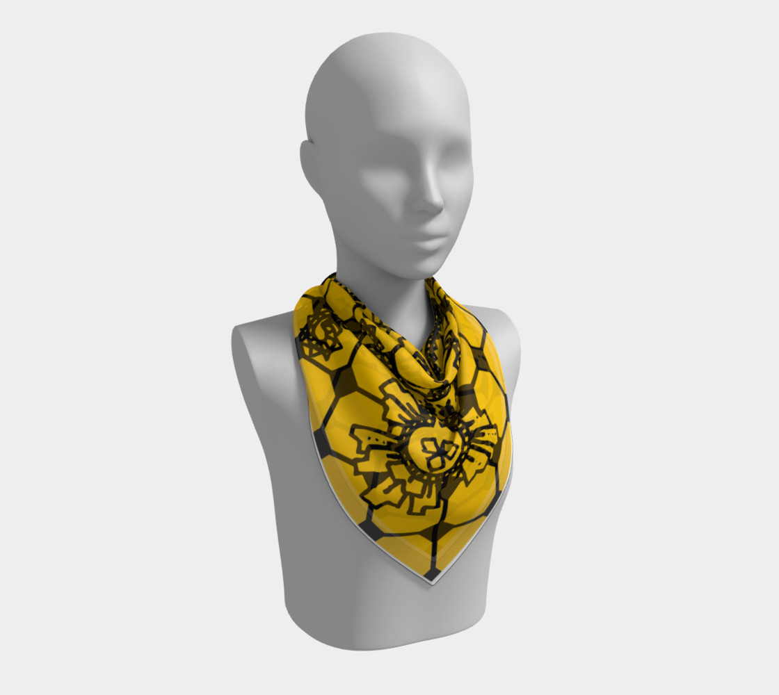 Yellow Grid Paisley Pattern Minton Black Yellow Tile Pattern Paisley Henna Art preview #2