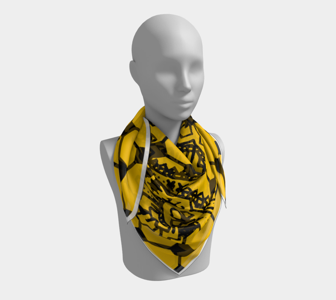 Yellow Grid Paisley Pattern Minton Black Yellow Tile Pattern Paisley Henna Art preview #3