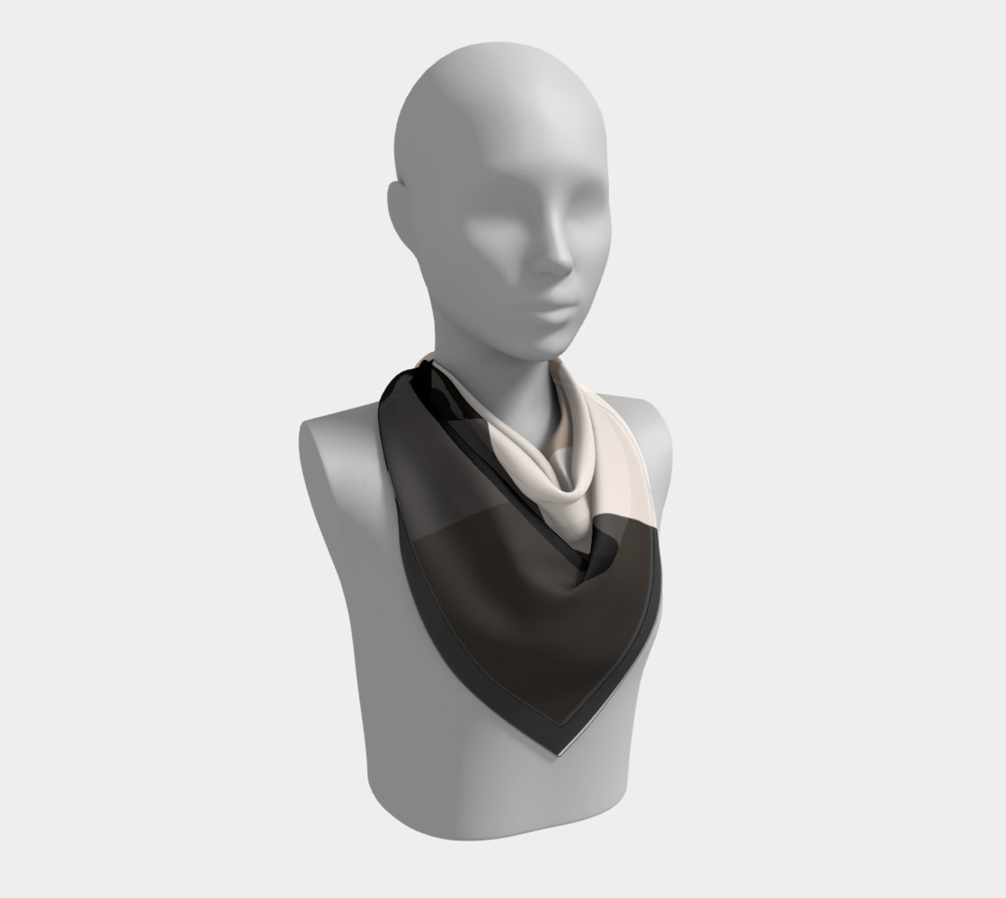 Aperçu de black tan color block scarf #2