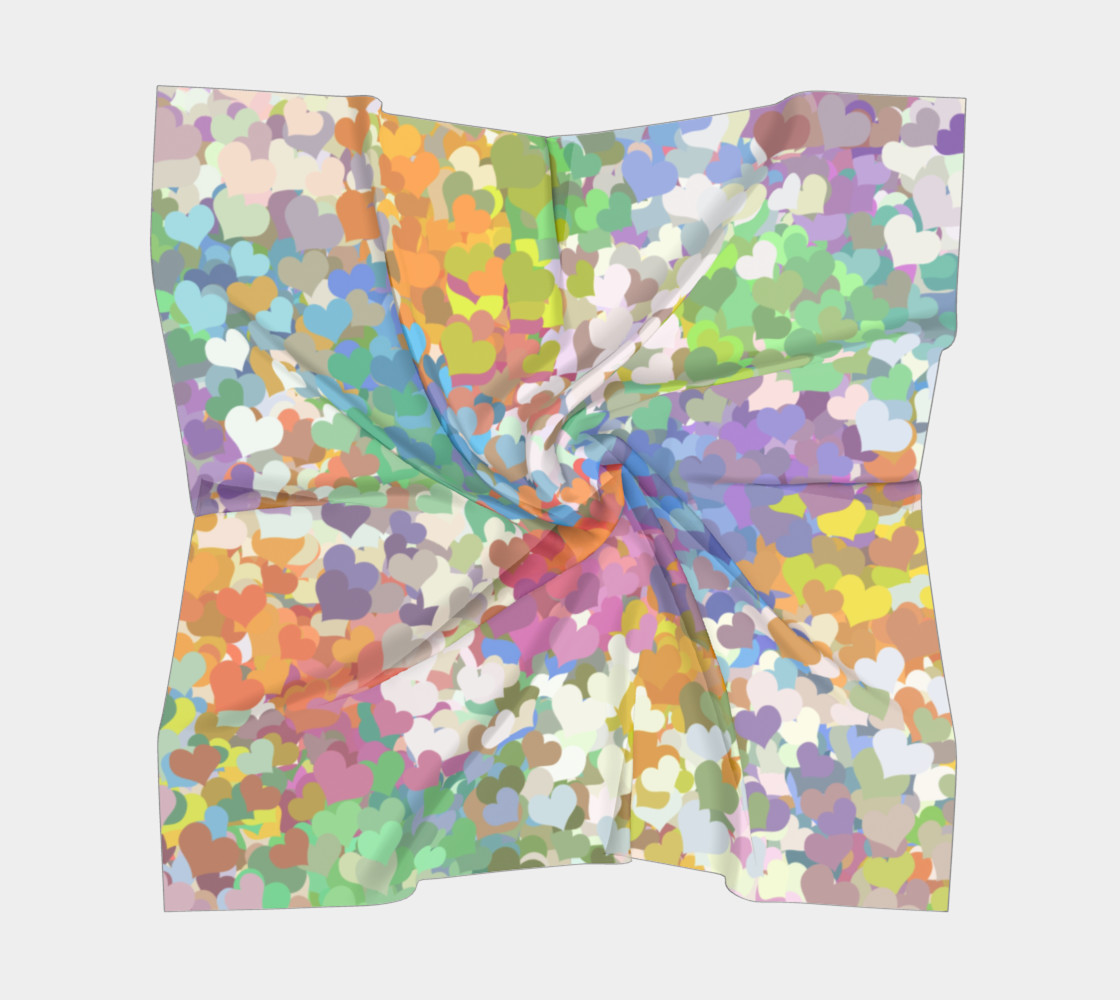 Pastel Tiny Confetti Hearts Square Scarf preview #5