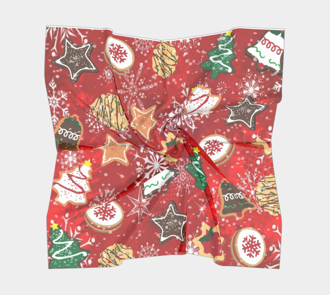 Retro Christmas Cookies Holiday Scarf preview #5
