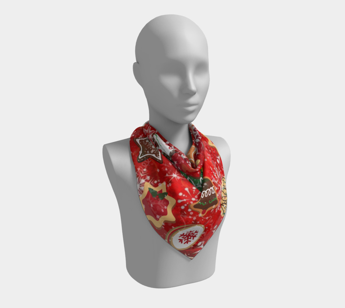 Retro Christmas Cookies Holiday Scarf Big preview #2