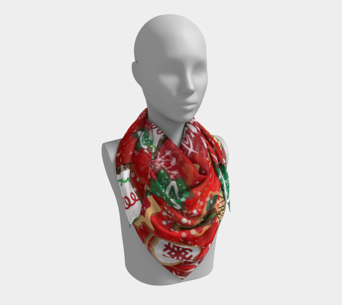 Retro Christmas Cookies Holiday Scarf Big  3D preview