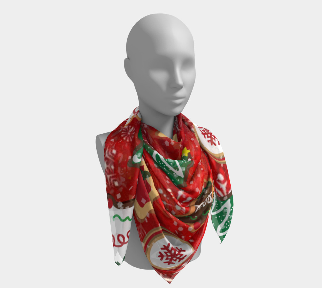 Retro Christmas Cookies Holiday Scarf Big preview #4