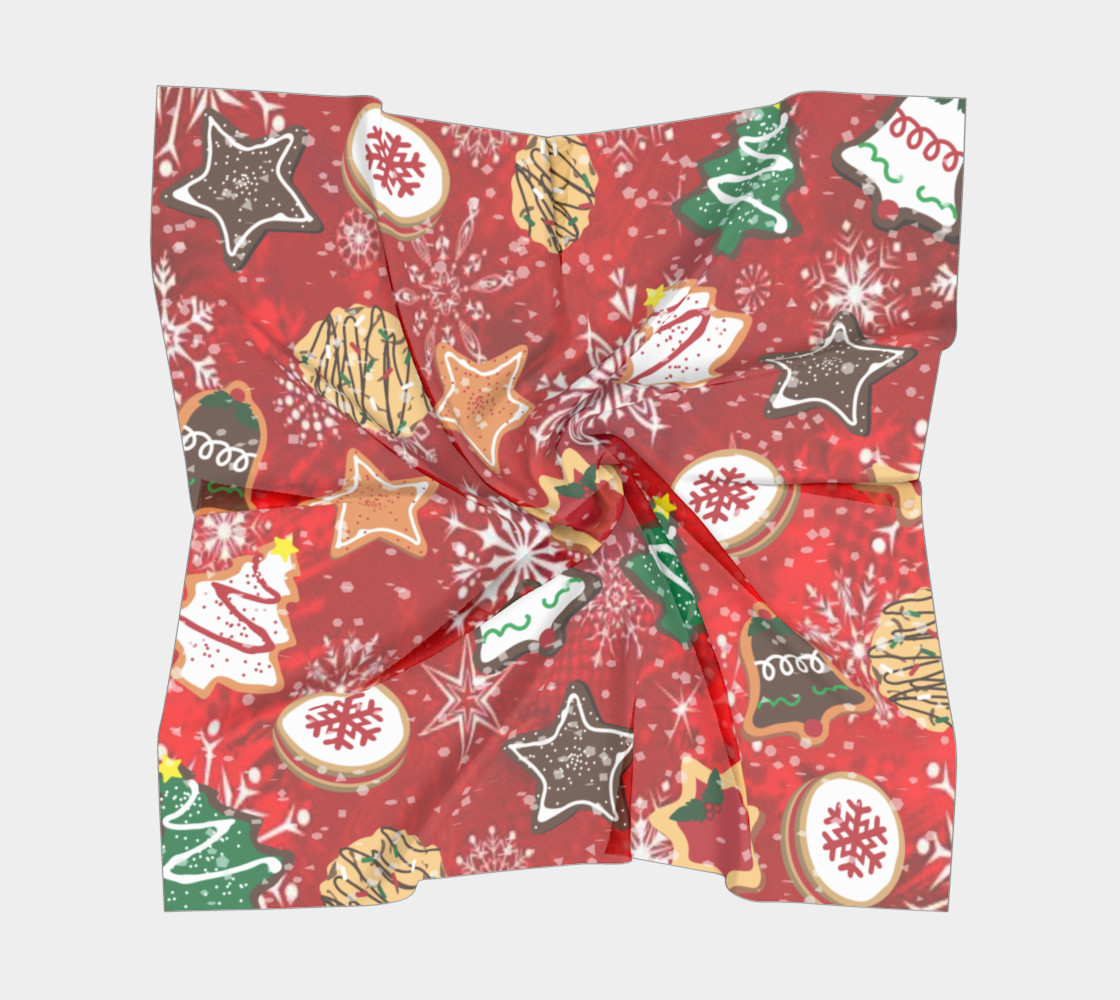 Retro Christmas Cookies Holiday Scarf Big preview #5